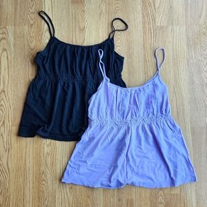 Women's Black and Lavender Tops